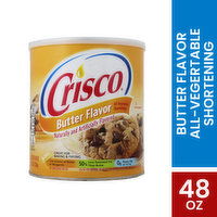 Crisco Shortening, All Vegetable, Butter Flavor, 48 Ounce