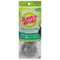 Scotch-Brite Scrubbers, Stainless Steel, 3 Pack - 3 Each