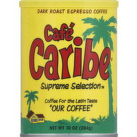 Cafe Caribe Coffee, Dark Roast Espresso Coffee. - 10 Ounce