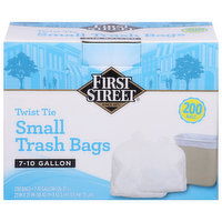 First Street Trash Bags, Twist Tie, 7-10 Gallon, Small - 200 Each