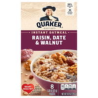 Quaker Instant Oatmeal, Raisin, Date & Walnut - 8 Each