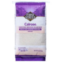 First Street Rice, Medium Grain, Enriched, Calrose - 25 Pound