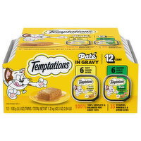 Temptations Adult 1+ Pate in Gravy Tasty Chicken Entree/Seafood Medley Flavor Food for Cats - 12 Each