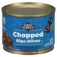 First Street Ripe Olives, Chopped - 4.25 Ounce