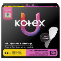 U by Kotex Daily Unwrapped Regular Liners - 120 Each