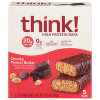 Think! High Protein Bars, Chunky Peanut Butter, 5 Pack - 5 Each
