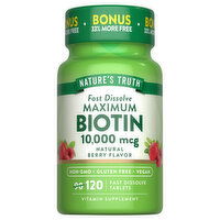 Nature's Truth Fast Dissolve Tablets Maximum Natural Berry Flavor 10000 mcg Biotin - 120 Each