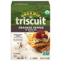 Triscuit Crackers, Organic, Cracked Pepper & Olive Oil - 7 Ounce