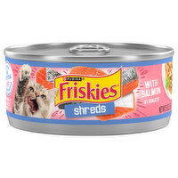 Friskies Cat Food, with Salmon in Sauce, Shreds, Adult - 5.5 Ounce