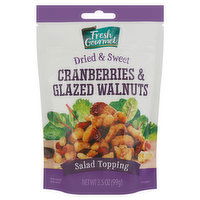 Fresh Gourmet Salad Topping, Cranberries & Glazed Walnuts, Dried & Sweet - 3.5 Ounce