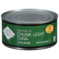 First Street Tuna, in Water, Chunk Light, Premium, 12 Ounce