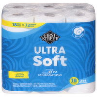 First Street Bathroom Tissue, Mega Roll, Ultra Soft, 2 Ply - 18 Each