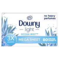 Downy Dryer Sheets, Ocean Mist, Mega - 80 Each