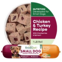 Freshpet Healthy & Natural Dog Food, Small Dog Fresh Chicken & Turkey Roll - 1 Pound