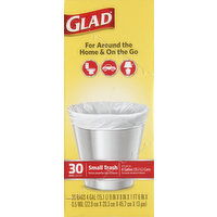 Glad Trash Bags, Small, 4 Gallon - 30 Each