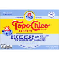 Topo Chico Sabores Blueberry With Hibiscus Extract Flavored Sparkling Water Portable Cans