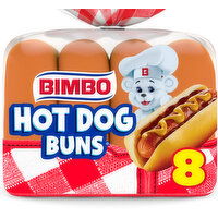 Bimbo White Hot Dog Buns, 8 count, 14 oz - 8 Each