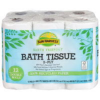 Sun Harvest Bath Tissue, Double Rolls, 2-Ply, 12 Each