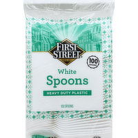 First Street Spoons, White - 100 Each