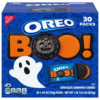 Oreo Sandwich Cookies, Chocolate, Boo!, 30 Packs - 30.6 Ounce