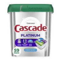 Cascade Platinum Dishwasher Pods, Fresh - 59 Each