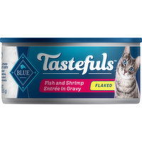 Blue Buffalo Food for Cats, Fish and Shrimp Entree in Gravy, Flaked, Adult - 5.5 Ounce