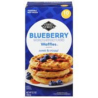 First Street Waffles, Blueberry - 12.3 Ounce