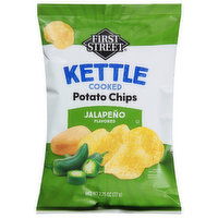 First Street Potato Chips, Jalapeno Flavored, Kettle Cooked - 2.75 Ounce