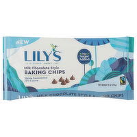 Lily's Baking Chips, Milk Chocolate Style, 9 Ounce