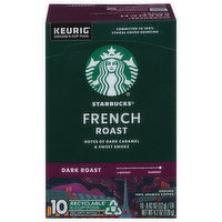 Starbucks Coffee, Ground, Dark Roast, French Roast, K-Cup Pods, 10 Each