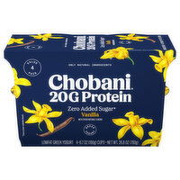 Chobani Lowfat Greek Vanilla Yogurt - 4 Each