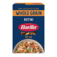 Barilla Whole Grain Rotini - Non-GMO Pasta Made With 100% Whole Grain Durum Wheat - Great Source of Fiber, 16 Ounce