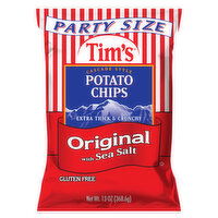 Tim's Potato Chips, Original with Sea Salt, Party Size - 13 Ounce