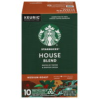 Starbucks Coffee, Ground, Medium Roast, House Blend, K-Cup Pods - 10 Each