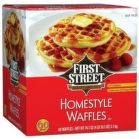 First Street Homestyle Round Waffles - 60 Each