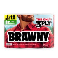 Brawny Tear A Sqaure Paper Towels 6 Double Rolls - 6 Each