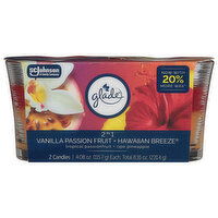 Glade Candles, Vanilla Passion Fruit + Hawaiian Breeze, 2 in 1 - 2 Each