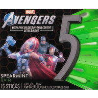 5 Gum, Sugarfree, Spearmint Rain, Avengers, 15 Each