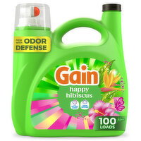 Gain Gain Liquid Laundry Detergent with Odor Defense + All Day Freshness, Happy Hibiscus Scent, 132 fl oz, 100 Loads - 132 Ounce