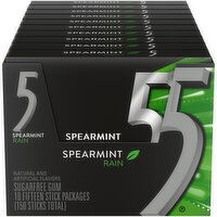 5 Spearmint Rain Sugarfree Gum Packs - 16.9 Ounce