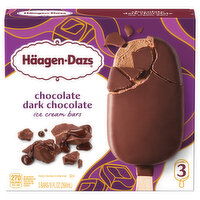 Haagen-Dazs Chocolate Dark Chocolate Ice Cream Snack Bars, 3 Each