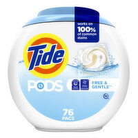 Tide PODS Free & Gentle Liquid Laundry Detergent Pacs, 76 Each