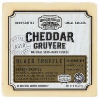 Wood River Creamery Gruyere Cheese, Cheddar, Black Truffle - 8 Ounce