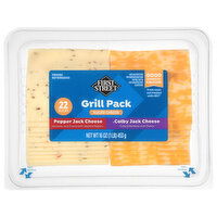 First Street Pepper Jack/Colby Jack Sliced Cheese Grill Pack - 22 Each