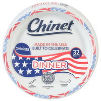 Chinet Compostable Dinner Plates - 32 Each