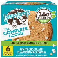 Lenny & Larry's Cookies, Protein, Soft-Baked, White Chocolate Flavored Macadamia - 6 Each