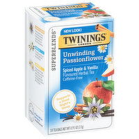 Twinings Herbal Tea, Spiced Apple & Vanilla, Unwinding Passionflower, Tea Bags, 18 Each