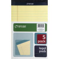 Top Flight Legal Pads, Canary, 5 Pack - 5 Each