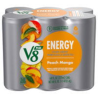 V8 Energy Beverage, Plant-Based, Peach Mango - 48 Ounce