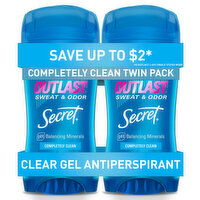 Secret Outlast Clear Gel Antiperspirant Deodorant for Women, Completely Clean - 5.2 Ounce